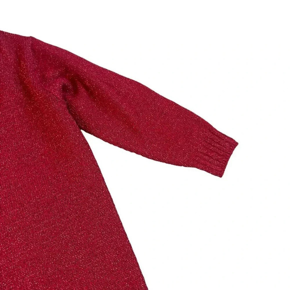 Diane Von Furstenberg The Color Authority Red Glitter Sweater Pullover Small - Picture 3 of 10